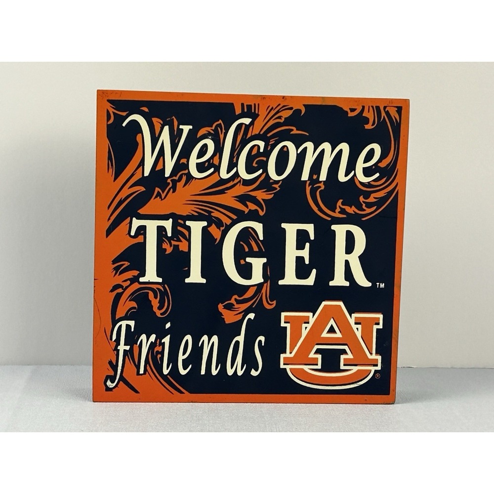 Auburn Tigers Welcome Sign Modern Wooden Plaque‎ NCAA Fan Decor Wall